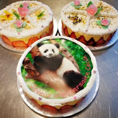 Photo sur gateau theme panda